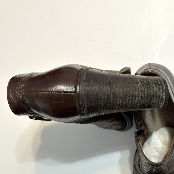 Ugg Collection Women Size 9 Giacinta Brown Ankle Boots Snake Skin Made In Italy - Picture 16 of 16